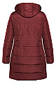 Plus Size Contrast Zip Coat - wine