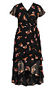 Falling Buds Maxi Dress - black