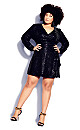 Party Glow Wrap Dress - black