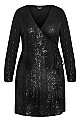 Party Glow Wrap Dress - black