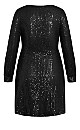 Party Glow Wrap Dress - black