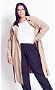 Plus Size Sara Duster Jacket - latte