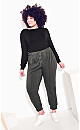 Plus Size Stitch Hem Pant - charcoal