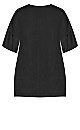 Plus Size Moment Plain Pleat Top - black