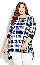 Cailyn Print Tunic - navy