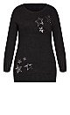 Sequin Star Sweater - black