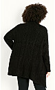 Cable Knit Cardigan - black