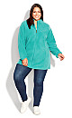 Plus Size Polar Fleece Zip Jacket - jade