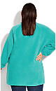 Plus Size Polar Fleece Zip Jacket - jade