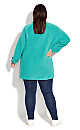 Plus Size Polar Fleece Zip Jacket - jade