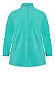 Plus Size Polar Fleece Zip Jacket - jade