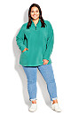 Plus Size Polar Fleece Pocket Tunic - jade