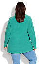 Plus Size Polar Fleece Pocket Tunic - jade