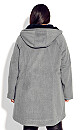 Faux Wool Hood Coat - gray