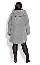 Faux Wool Hood Coat - gray