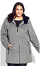 Faux Wool Hood Coat - gray