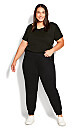 Plus Size Ponte Zipped Jogger - black