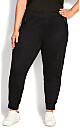 Plus Size Ponte Zipped Jogger - black