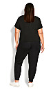 Plus Size Ponte Zipped Jogger - black