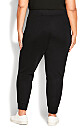 Plus Size Ponte Zipped Jogger - black