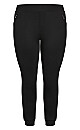 Plus Size Ponte Zipped Jogger - black