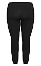 Plus Size Ponte Zipped Jogger - black