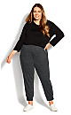 Plus Size Ponte Zipped Jogger - charcoal