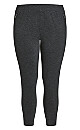 Plus Size Ponte Zipped Jogger - charcoal