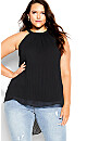 Pleated Crush Top - black