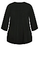 Plus Size Luella Plain Top - black