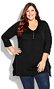 Plus Size Valerie Plain Top - black