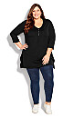 Plus Size Valerie Plain Top - black