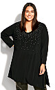 Plus Size Waverly Plain Tunic - black