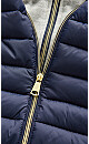 Plus Size Hooded Puffer Vest - navy