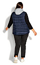 Plus Size Hooded Puffer Vest - navy