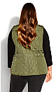 Plus Size Quinn Quilted Vest - olive