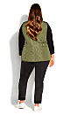 Plus Size Quinn Quilted Vest - olive