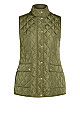 Plus Size Quinn Quilted Vest - olive