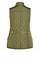 Plus Size Quinn Quilted Vest - olive