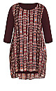 Plus Size Harbor View Print Tunic - plum