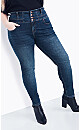 Plus Size Skinny Corset Jean - dark wash