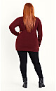 V Neck Sweater - berry