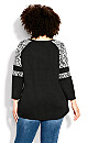 Plus Size Splice Sleeve Print Top - zebra