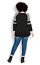 Plus Size Splice Sleeve Print Top - zebra