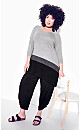 Plus Size Asymmetrical Splice Sweater - gray