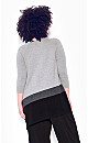 Plus Size Asymmetrical Splice Sweater - gray