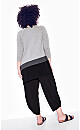 Plus Size Asymmetrical Splice Sweater - gray