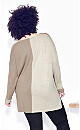 Plus Size Splice It Sweater - mocha