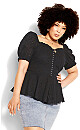 Sweet Broderie Top - black