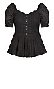 Sweet Broderie Top - black